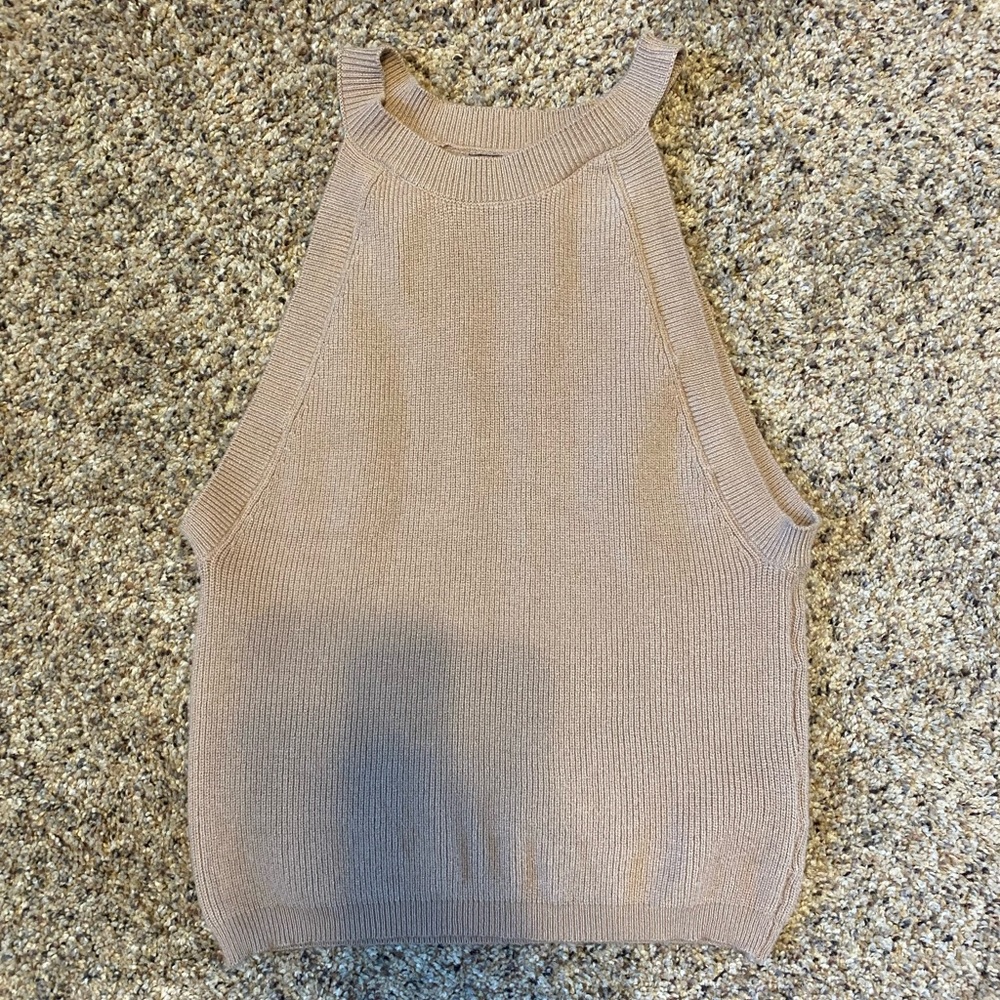 Womens High Neck Cropped Tank Top